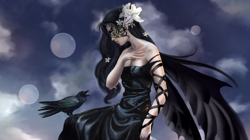 Fantasy Girl Raven wallpaper