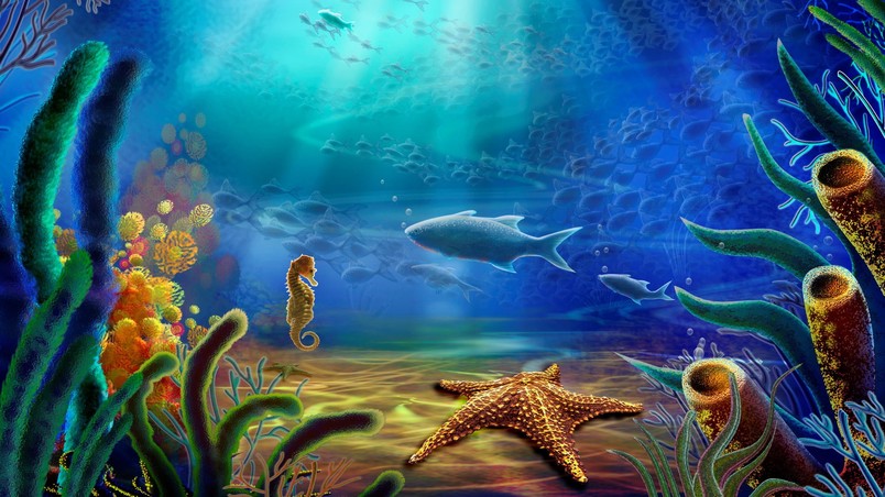 Under Water 3D View wallpaper