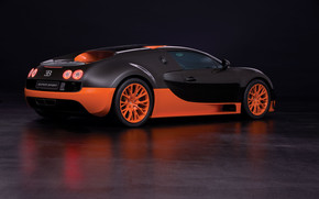Orange Bugatti Veyron Super Sport wallpaper