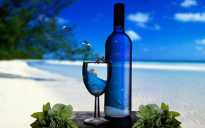 Bottle and Glass wallpaper