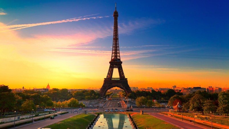 Sunset in Paris wallpaper