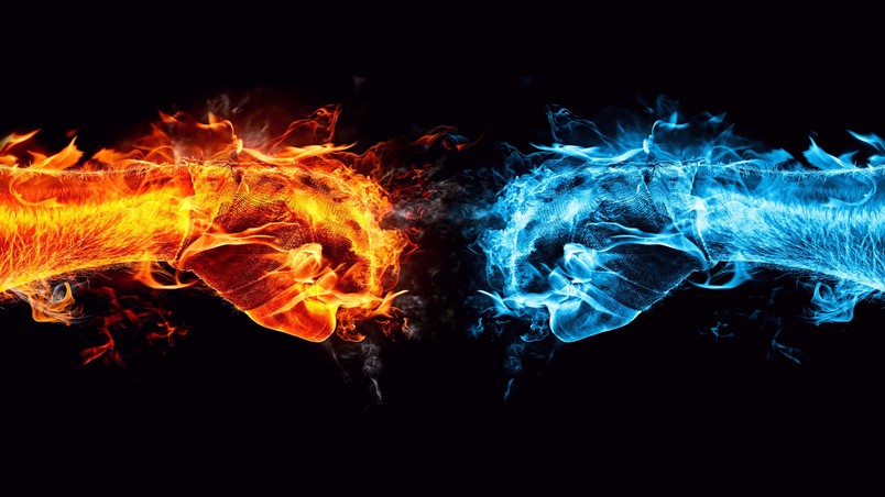 Fire and Ice Conflict wallpaper