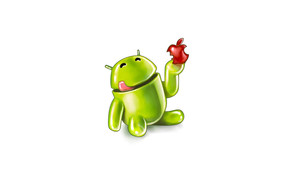 Android Eating Apple wallpaper