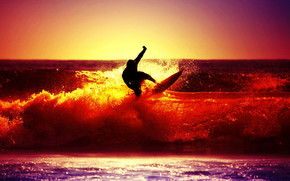 Sunset Surfing wallpaper