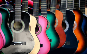 Colored Guitars wallpaper