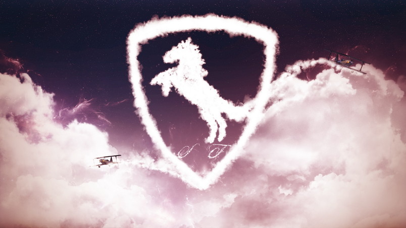 Ferrari Logo Clouds wallpaper