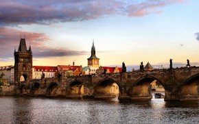 Prague Bridge Landscape wallpaper