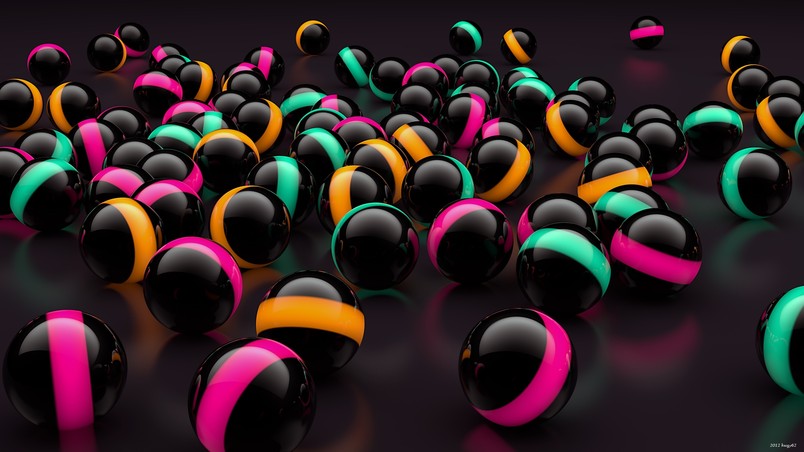 3D Black Balls Lights wallpaper