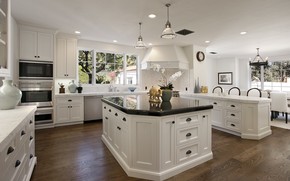 White Kitchen Cabinets wallpaper