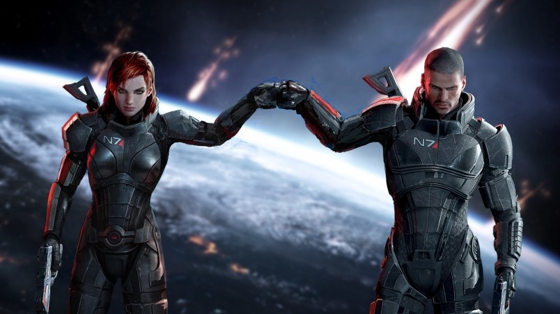 Mass Effect Jane and John Shepard wallpaper