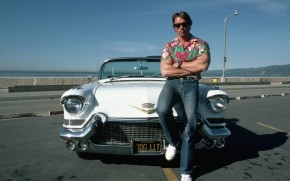 Cadillac and Arnold Schwarzenegger wallpaper