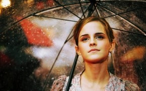 Emma Watson Umbrella wallpaper
