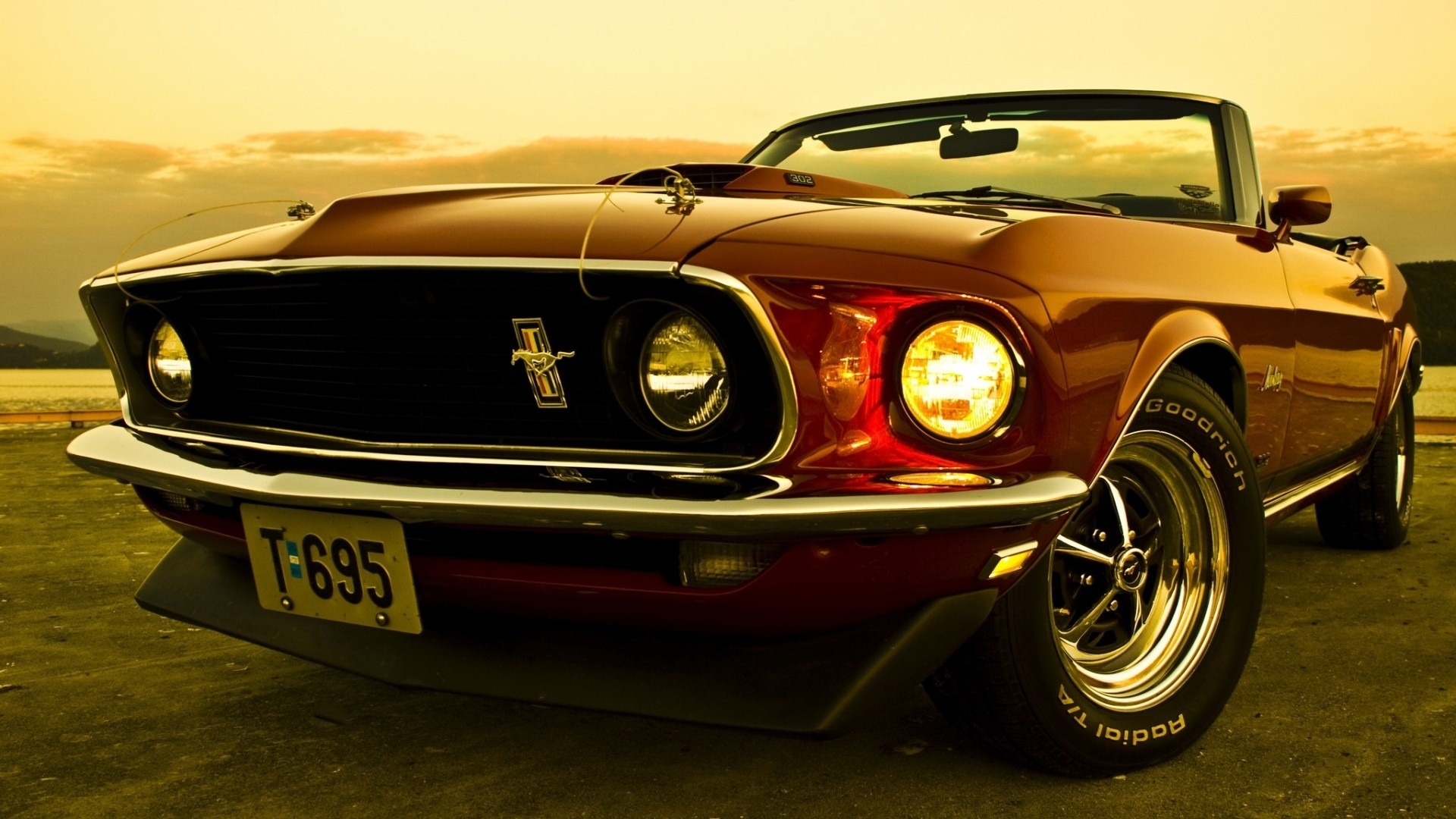 1969 Ford Mustang Convertible for 1920 x 1080 HDTV 1080p resolution