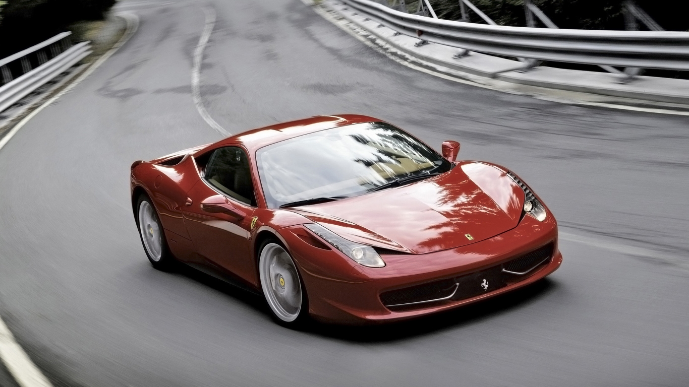2011 Ferrari 458 Italia Red Speed for 1366 x 768 HDTV resolution