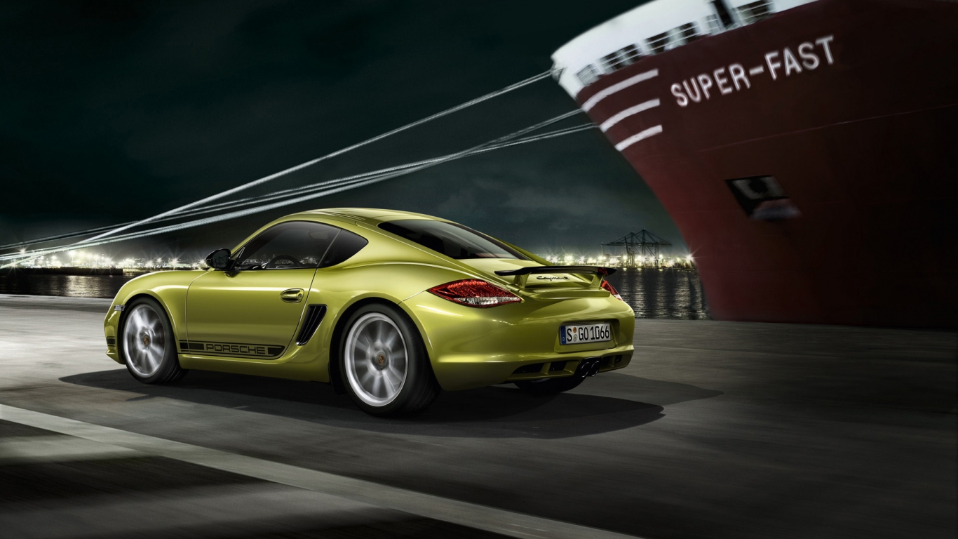 2011 Porsche Cayman R Speed for 1366 x 768 HDTV resolution