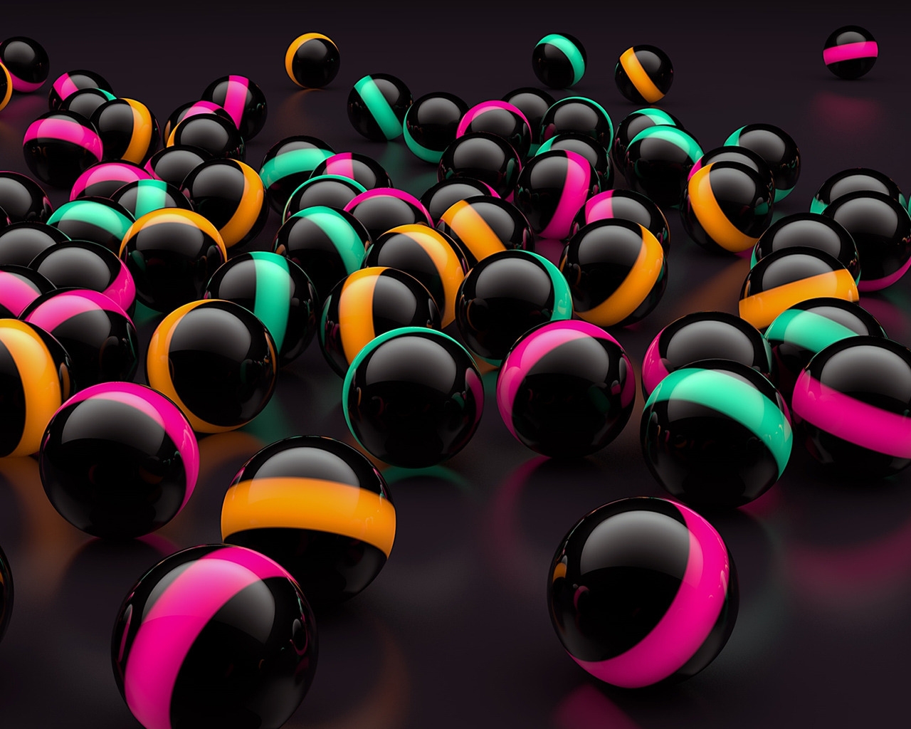 3D Black Balls Lights for 1280 x 1024 resolution