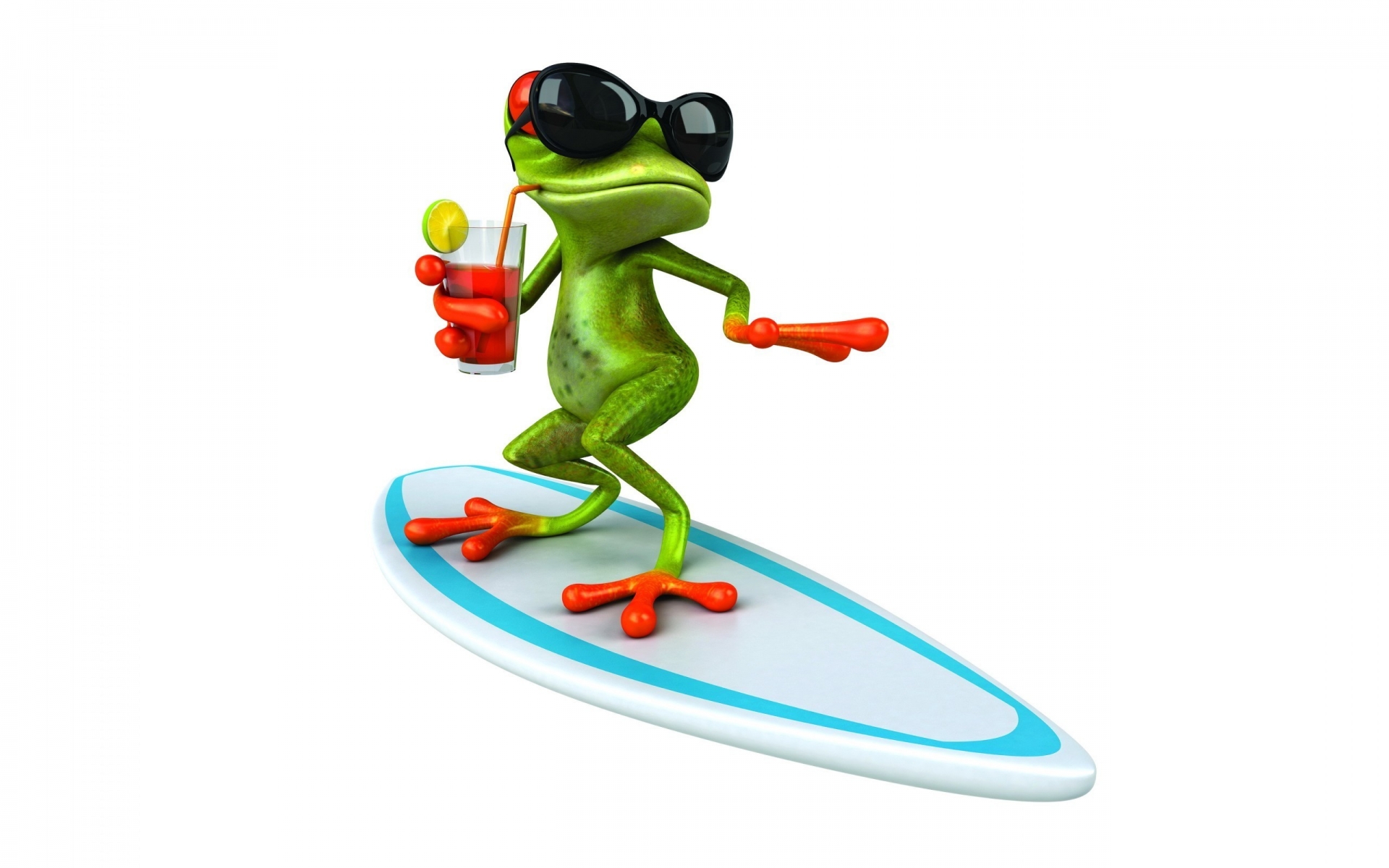 3D Frog Surfing  for 1920 x 1200 widescreen resolution