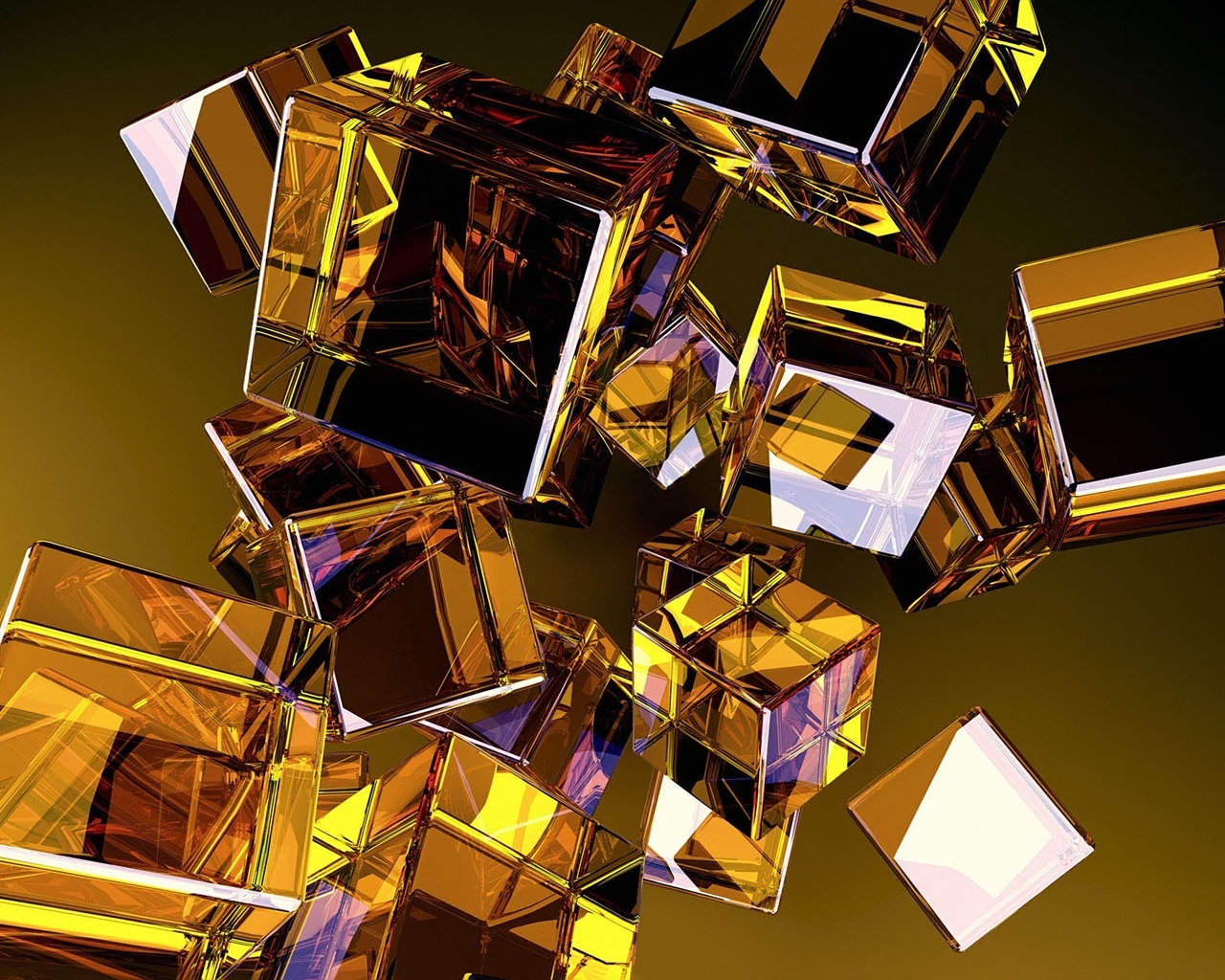 3D Glass Cubes for 1280 x 1024 resolution