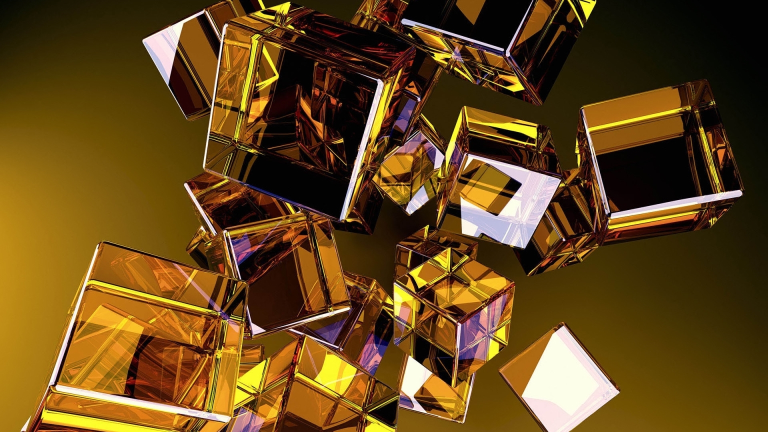 3D Glass Cubes for 1536 x 864 HDTV resolution