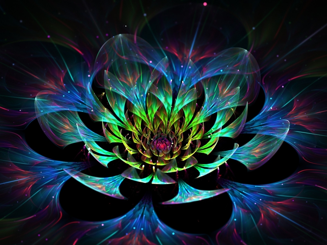 3D Lotus Flower for 1280 x 960 resolution