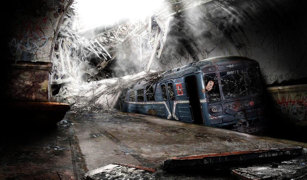Abandoned underground railway for 1024 x 600 widescreen resolution
