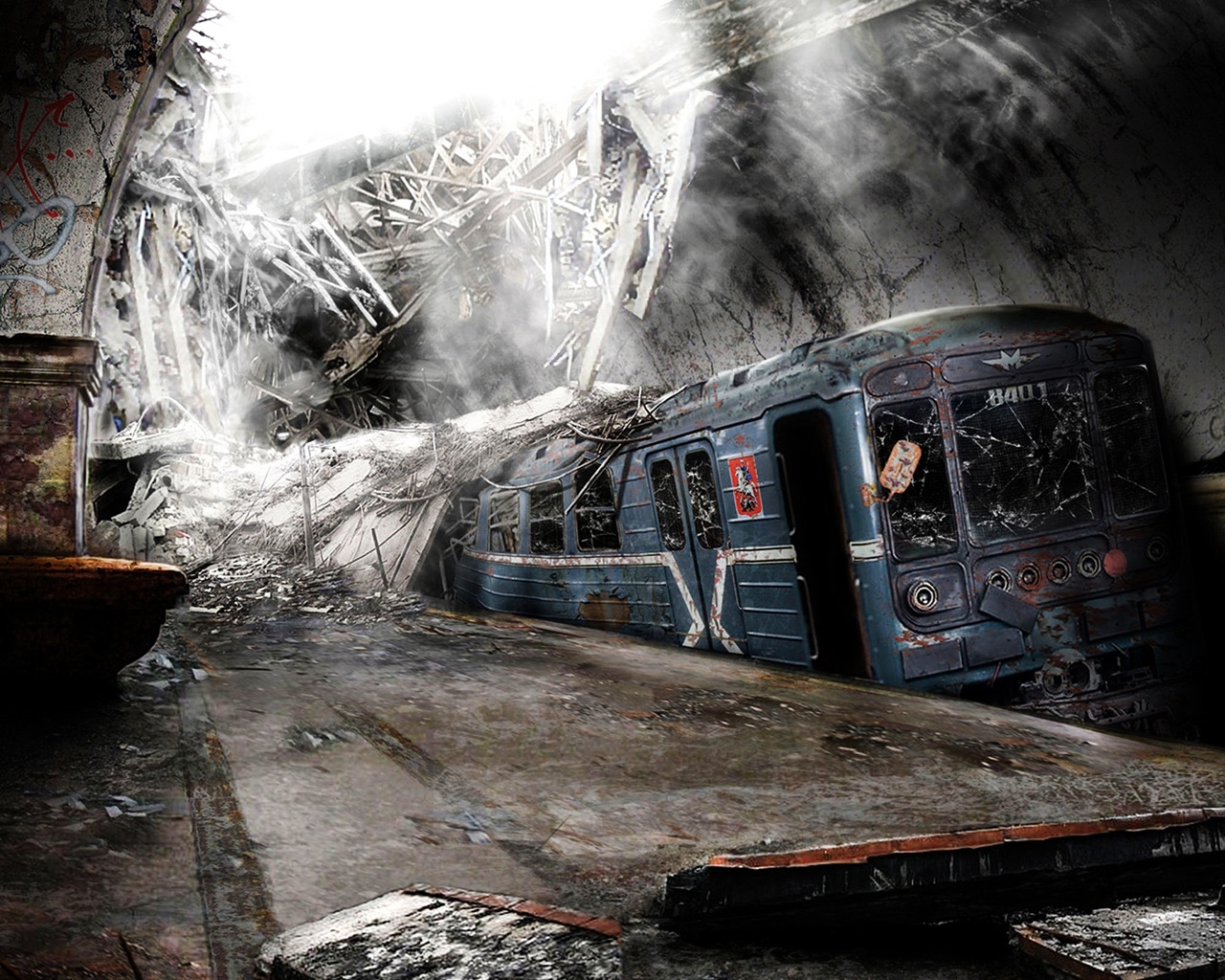 Abandoned underground railway for 1280 x 1024 resolution