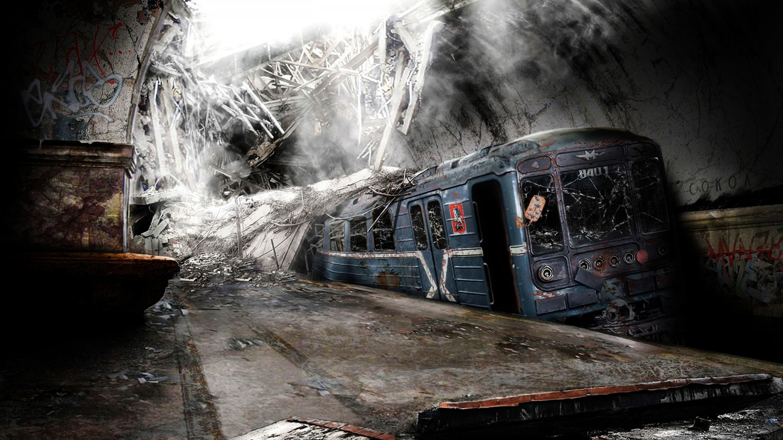 Abandoned underground railway for 1536 x 864 HDTV resolution