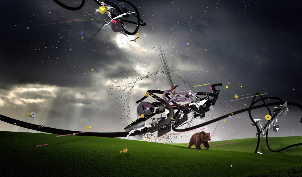 Abstract Bear World for 1024 x 600 widescreen resolution