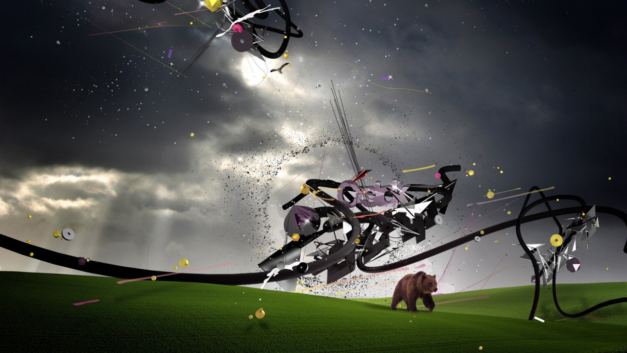 Abstract Bear World for 1280 x 720 HDTV 720p resolution