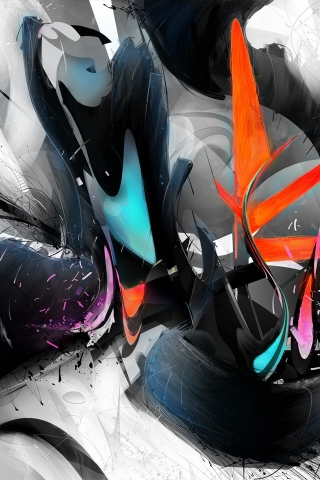 Abstract Colourful Design for 320 x 480 iPhone resolution