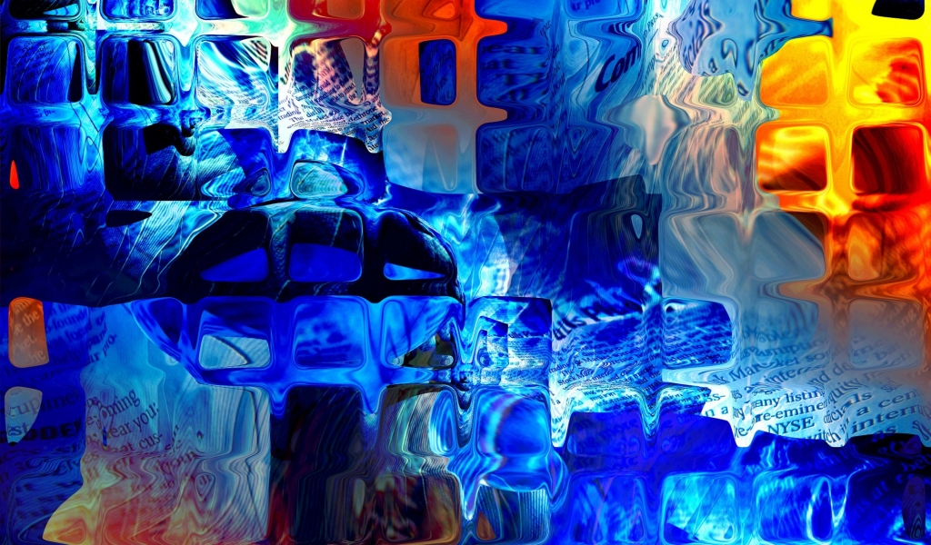 Abstract Glass Paint for 1024 x 600 widescreen resolution