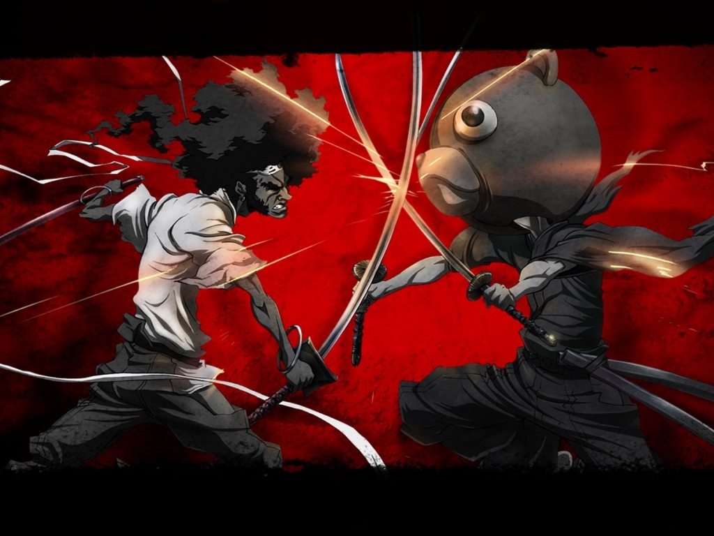 Afro Samurai vs Kuma for 1024 x 768 resolution
