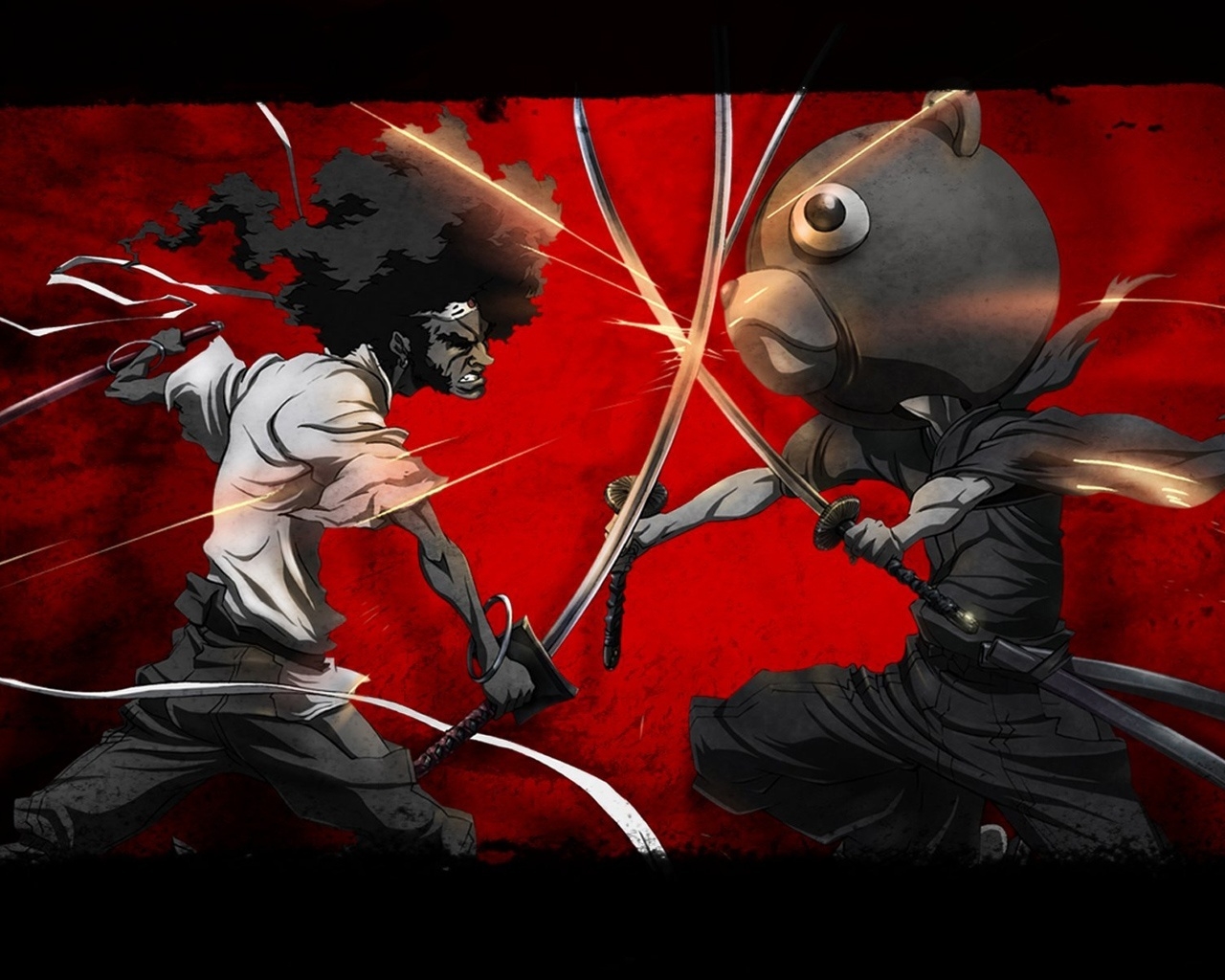 Afro Samurai vs Kuma for 1280 x 1024 resolution