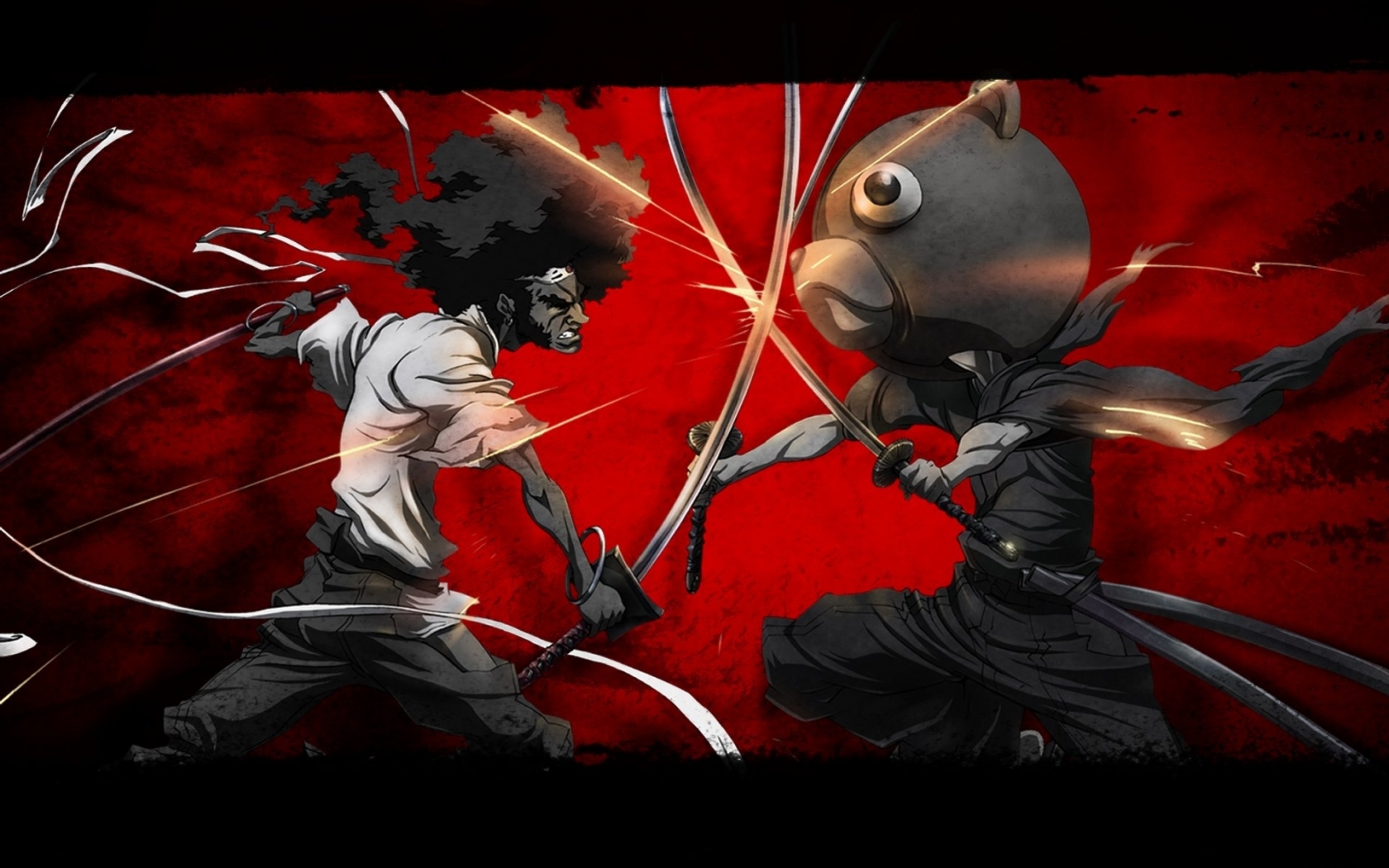 Afro Samurai vs Kuma for 1680 x 1050 widescreen resolution