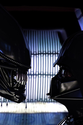 Alien vs Darth Vader for 320 x 480 iPhone resolution
