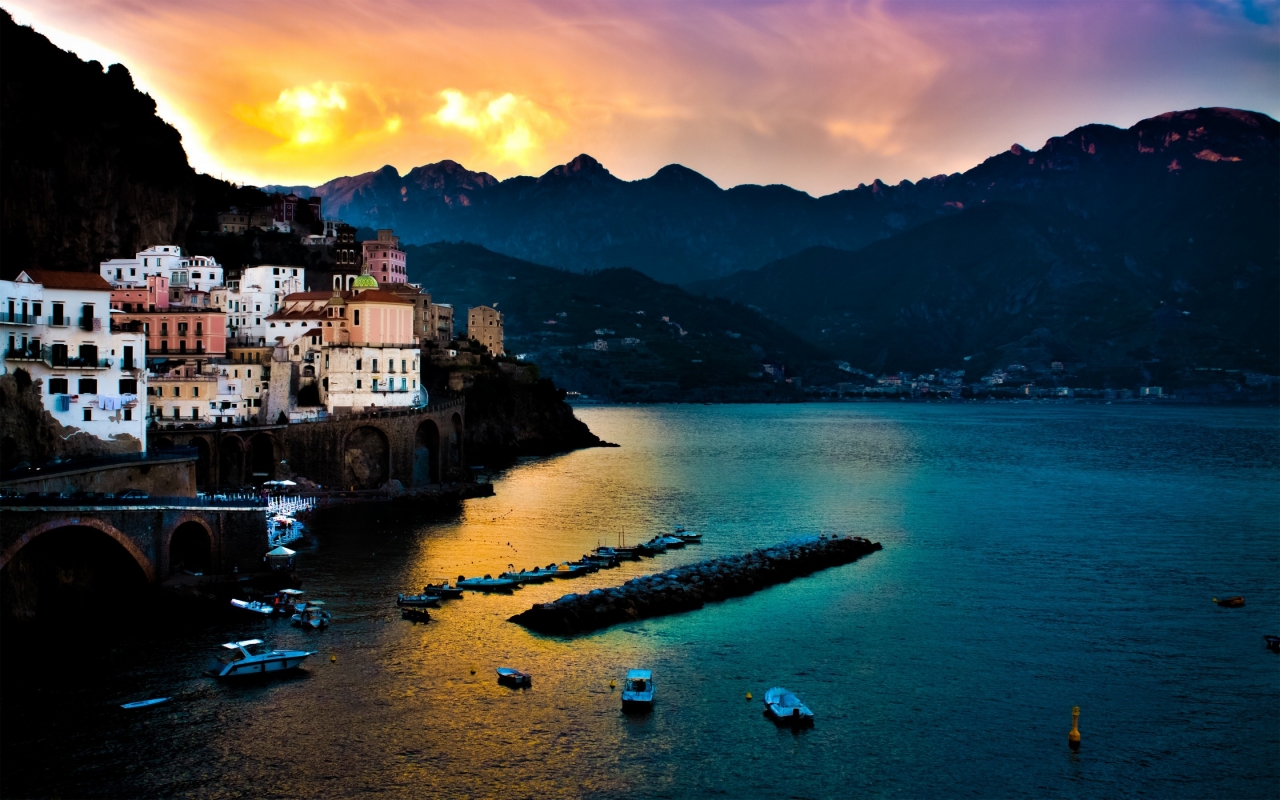 Amalfi Coast Landscape for 1280 x 800 widescreen resolution