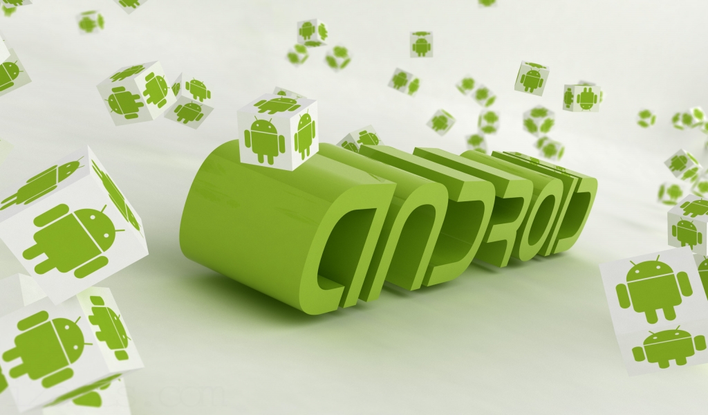 Android 3 D Logo for 1024 x 600 widescreen resolution