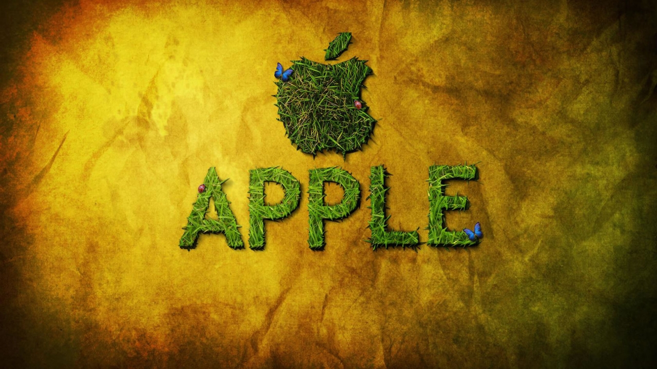 Apple and Butterfly for 1280 x 720 HDTV 720p resolution