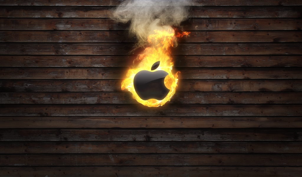 Apple Burning for 1024 x 600 widescreen resolution