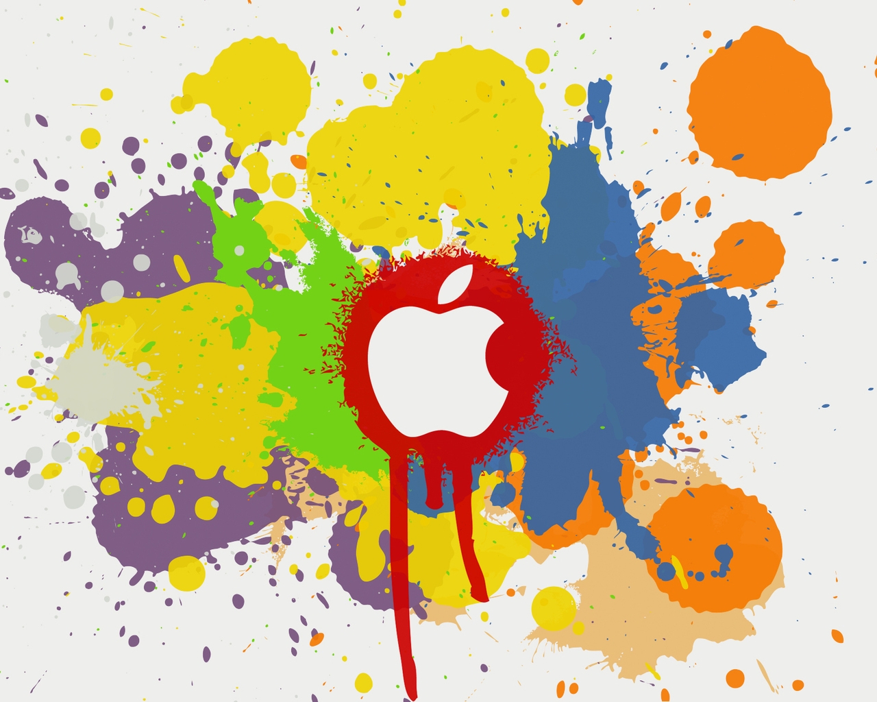 Apple Color Splash Effect for 1280 x 1024 resolution