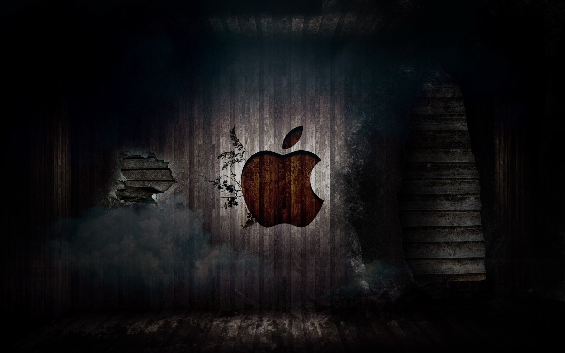 Apple in a room for 1920 x 1200 widescreen resolution