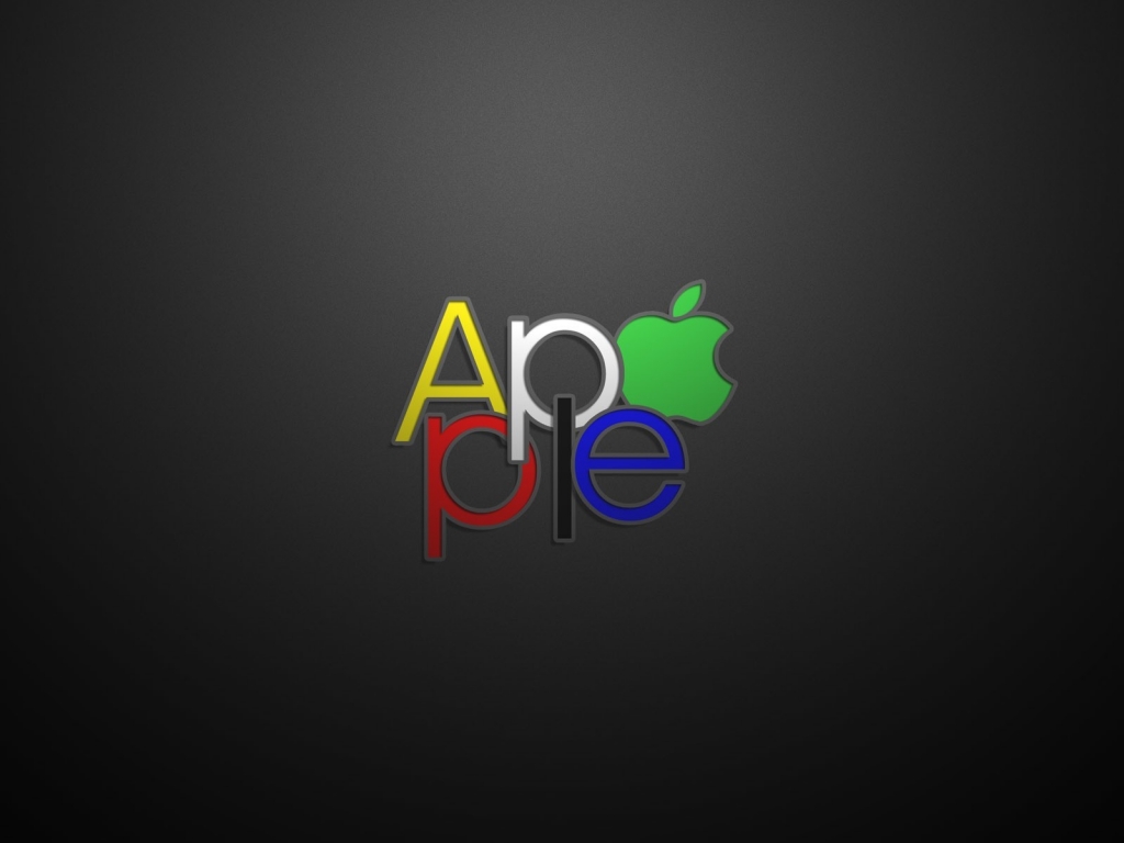 Apple Text Logo for 1024 x 768 resolution
