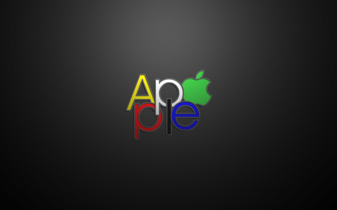 Apple Text Logo for 1280 x 800 widescreen resolution