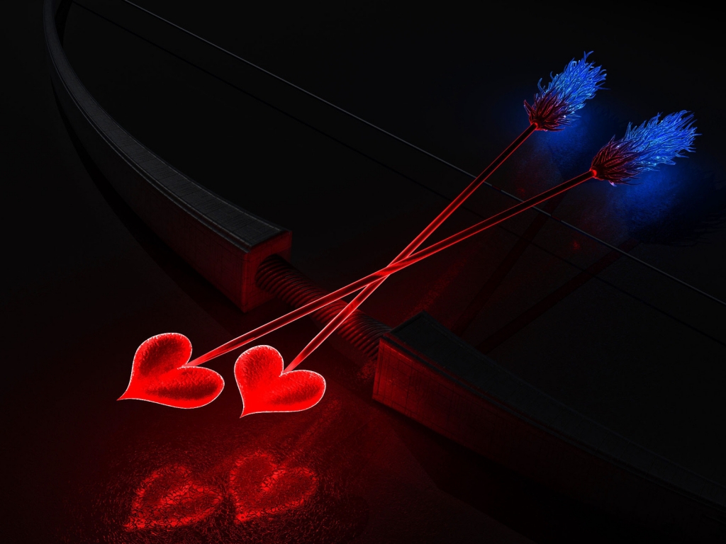 Arc and Arrows Heart for 1024 x 768 resolution