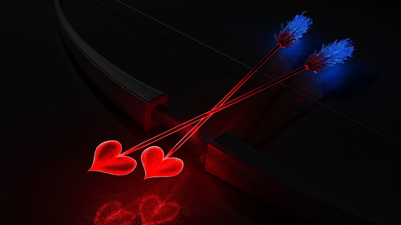 Arc and Arrows Heart for 1536 x 864 HDTV resolution