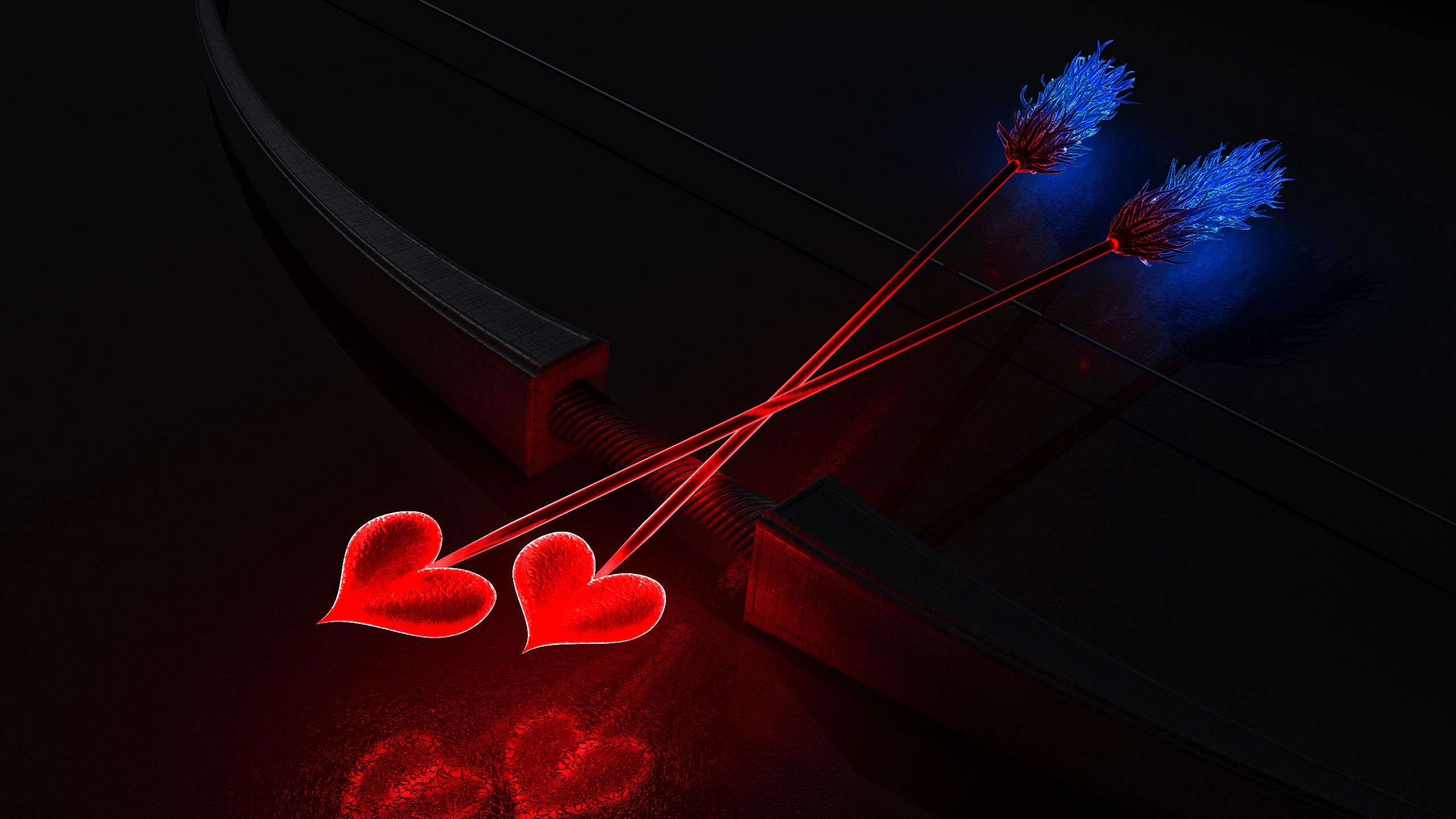 Arc and Arrows Heart for 2560x1440 HDTV resolution