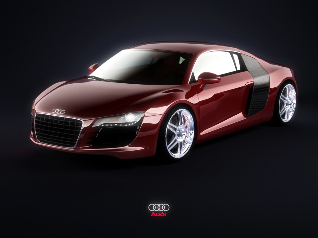 Audi R8 Burgundy for 1024 x 768 resolution