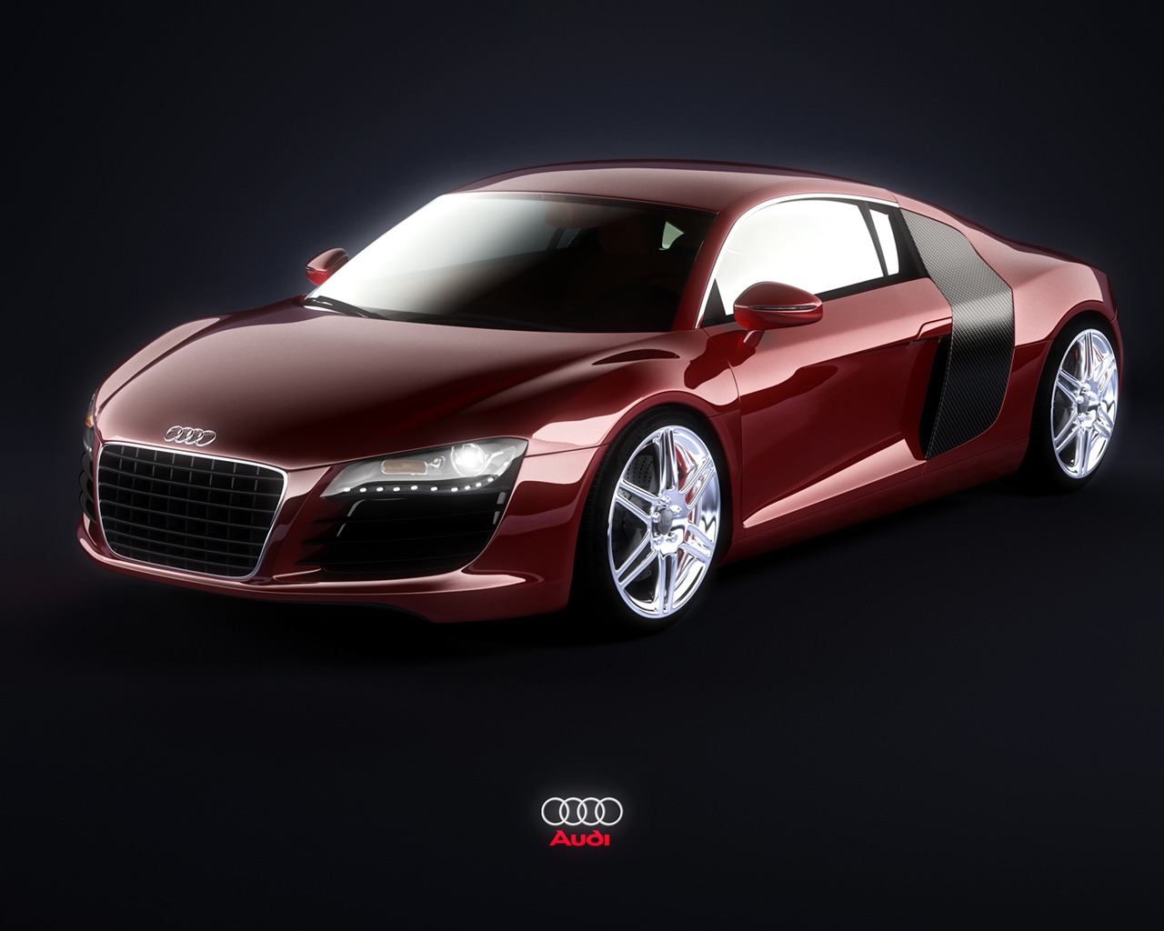 Audi R8 Burgundy for 1280 x 1024 resolution