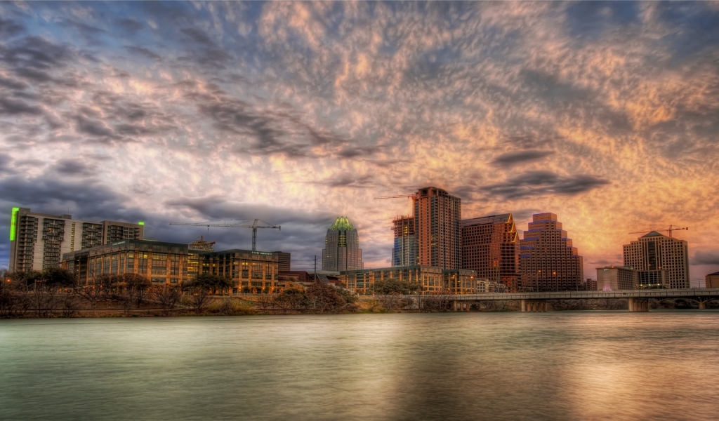 Austin HDR Sunset for 1024 x 600 widescreen resolution