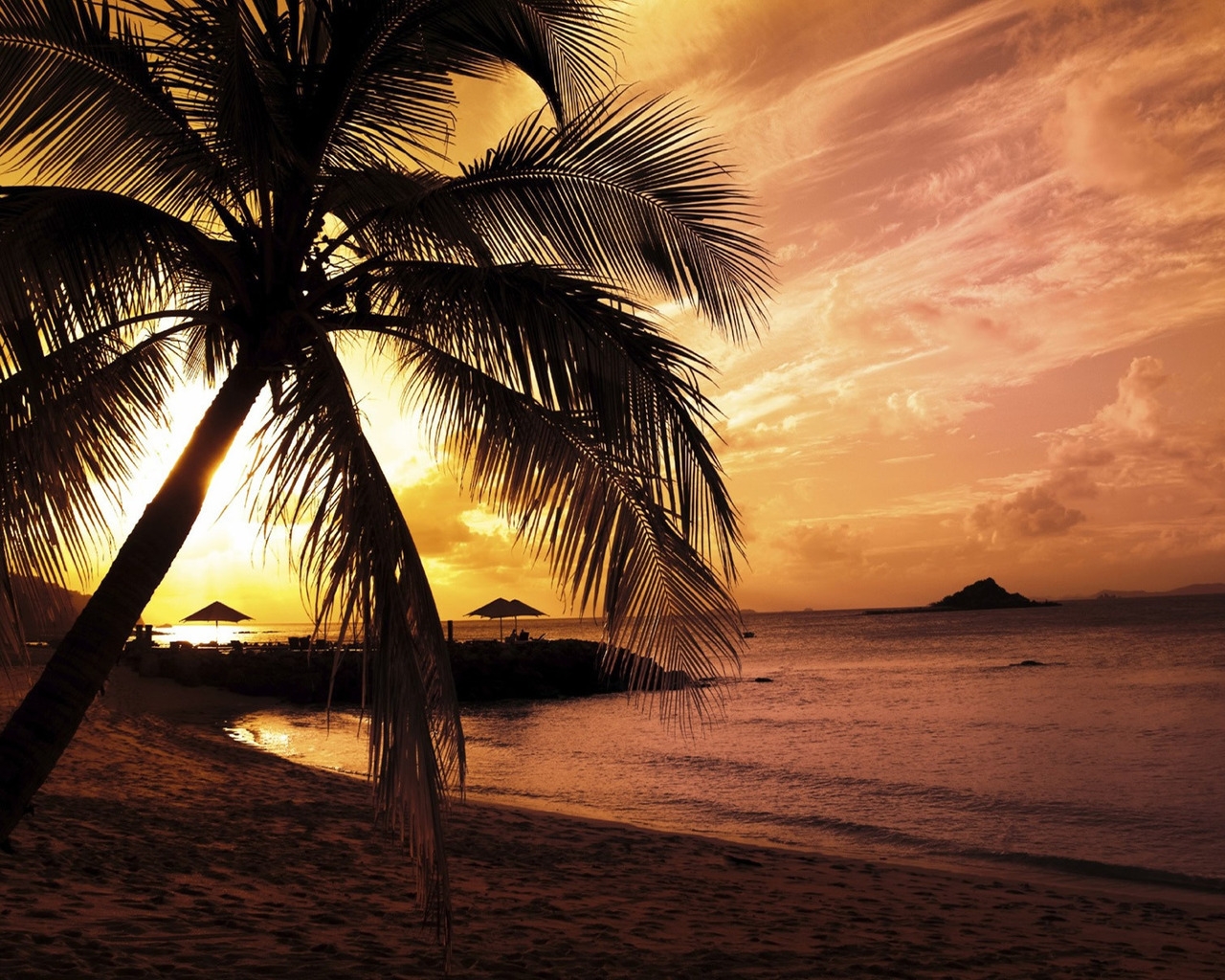 Beach Sunset for 1280 x 1024 resolution